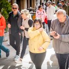 La marea solidaria a su paso por el centro de la ciudad durante la jornada de hoy.