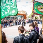 Momento del multitudinario y emotivo homenaje durante el Día del Gaitero en la capital.