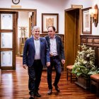 Antón y Serrano nada más finalizar la reunión.