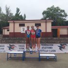 Celia Díaz en el pódium de la cita celebrada en Salamanca.