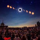 Recreación del eclipse durante el festival.