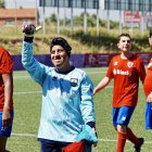 Jugadores del Numancia inclusivo durante la jornada que ha tenido lugar en Valladolid.
