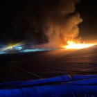 Incendio nocturno en el vertedero de Golmayo.