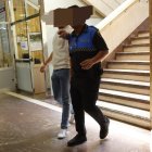 Interior del Ayuntamiento de Soria esta mañana, mientras la Guardia Civil practicaba el registro por orden judicial
