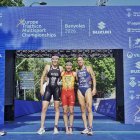 Marina Muñoz en el centro de la imagen como nueva campeona de Europa.