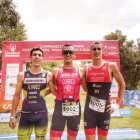 El soriano Alfonso Izquierdo en el pódium del Campeonato de España de Duatlón Cros.