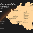 Mapa con los establecimientos de Soria que ofrecen servicios especiales con motivo del eclipse solar del 12 de agosto.
