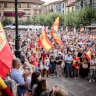 La plaza Mayor de Soria abarrotada de asistentes a la manifestación.