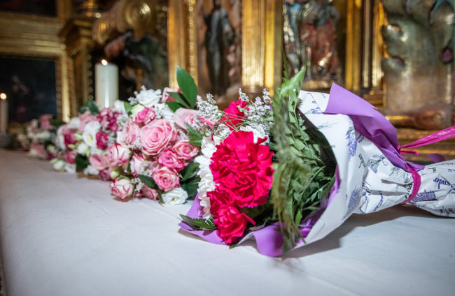 Ofrenda floral a la Virgen del Espino en las fiestas de El Burgo de Osma. GONZALO MONTESEGURO