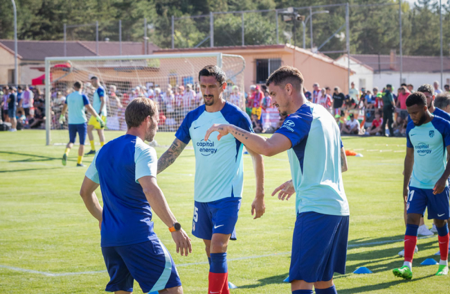 Partido entre el Numancia y el Atlético de Madrid en el Burgo de Osma, Soria.