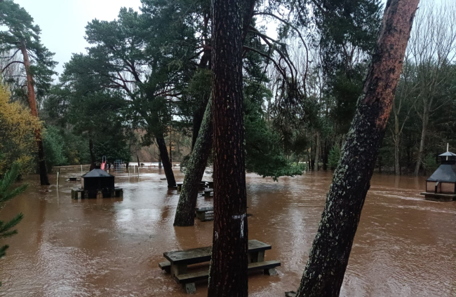 Zona inundada en Covaleda tras las últimas lluvias y el deshielo. CAMPING REFUGIO DE PESCADORES DE COVALEDA