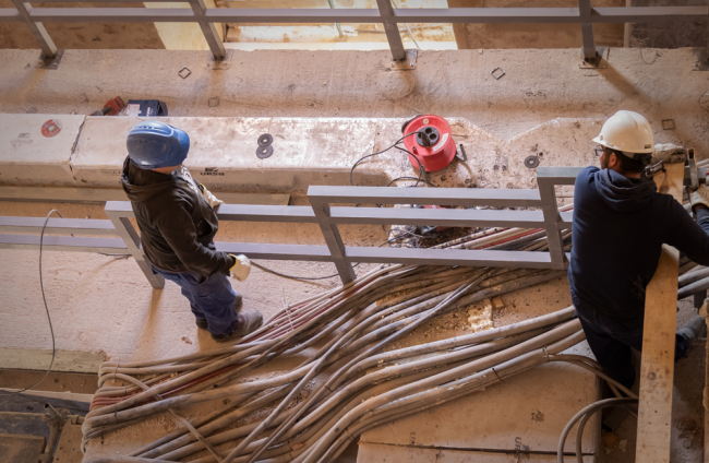 Las obras del centro cívico en Santa Clara avanzan a buen ritmo.-GONZALO MONTESEGURO