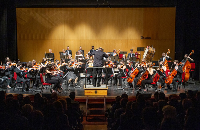 Concierto de la Joven Orquesta Sinfónica de Soria este lunes en el Palacio de la Audiencia. MARIO TEJEDOR
