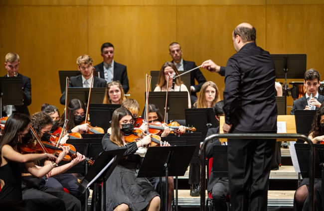 Concierto de la Joven Orquesta Sinfónica de Soria este lunes en el Palacio de la Audiencia. MARIO TEJEDOR