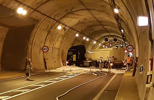 Simulacro de accidente en el túnel de Piqueras. HDS