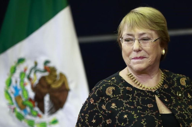 Michelle Bachelet durante una ponencia magistral de Derechos Humanos. /-JOSE MENDEZ