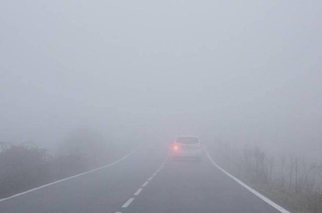 Niebla en la carretera de Matilla de los Caños a Salamanca-Ical