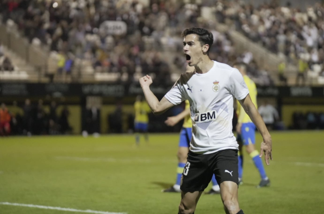 Nacho celebra uno de sus dos goles anotados esta temporada. Twitter Real Unión
