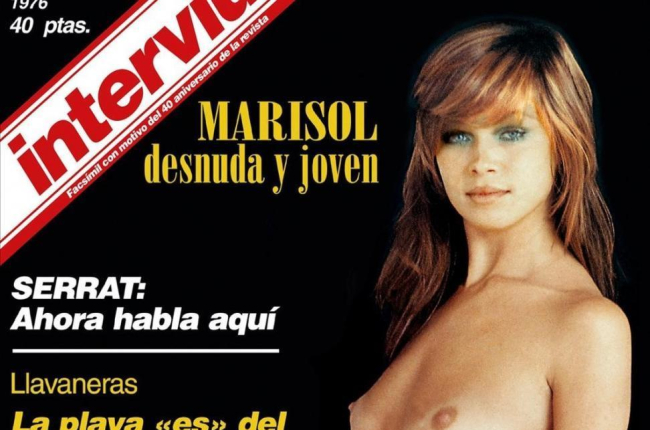 Detalle de la portada de Interviú dedicada a la cantante Marisol.-