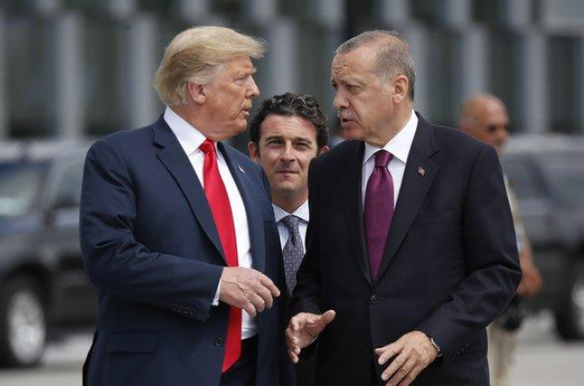 Donald Trump y Recep Tayyip Erdogan, en una imagen de archivo.-AP