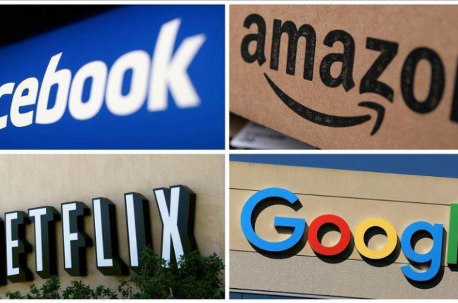 Los logos de Facebook, Amazon, Netflix y Google.-REUTERS
