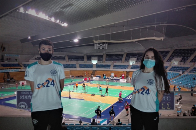 Javier Barrios y Ana Peñaranda en las instalaciones del Palacio de los Deportes de Santander. HDS