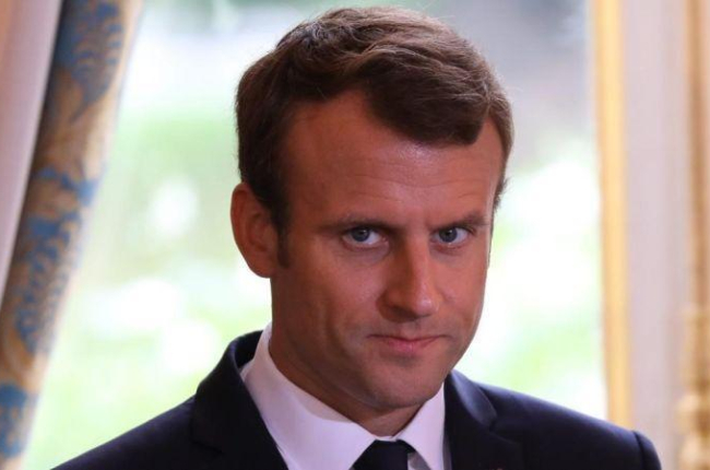 Emmanuel Macron, este jueves, en el Elíseo.-AFP / LUDOVIC MARIN