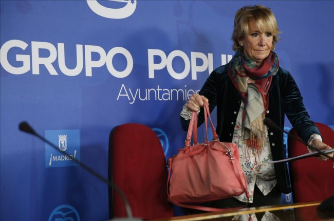 La ahora concejala Esperanza Aguirre, tras dimitir recientemente como presidenta  del PP de Madrid.-EFE