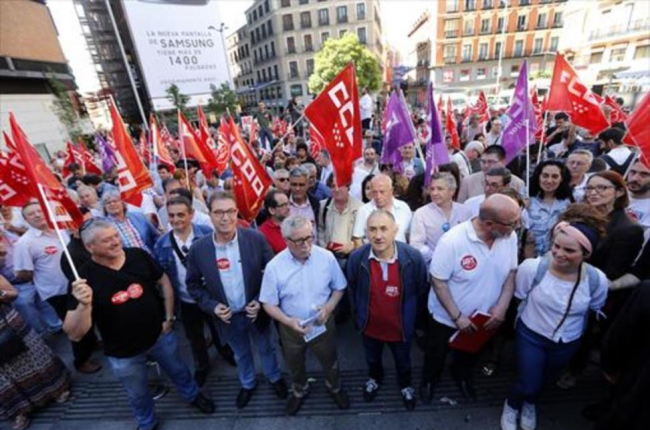Toxo y Álvarez, en un manifestación sindical.-JUAN MANUEL PRATS