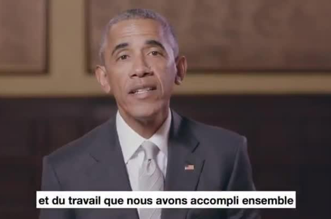 El expresidente de EEUU Barack Obama argumenta su apoyo a Macron.-