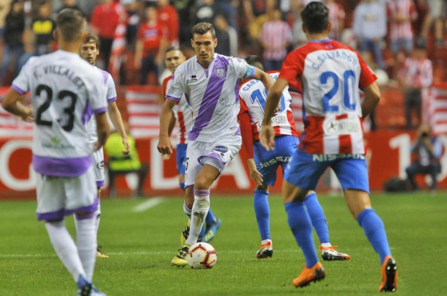 Dani Calvo en el partido del pasado domingo ante el Sporting de Gijón que fue su debut esta temporada.-LFP
