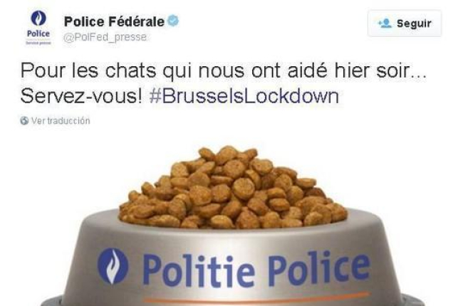 Tuit de la policía belga dando las gracias por la colaboración ciudadana.-