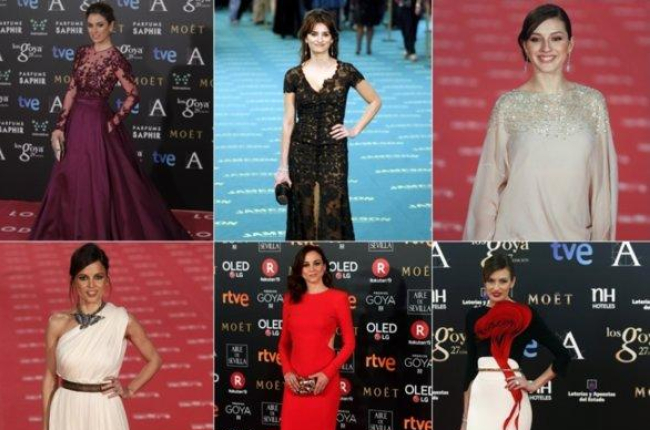 Vestidos de los Goya en ediciones anteriores.-EFE