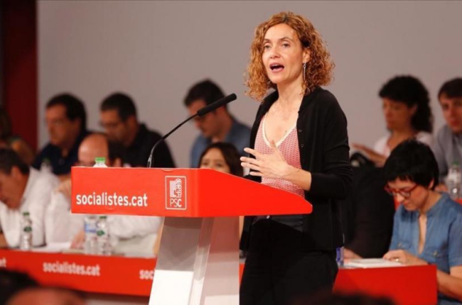 La candidata del PSC a las elecciones generales, Meritxell Batet, interviene ante el consejo nacional del partido.-JOSEP GARCÍA
