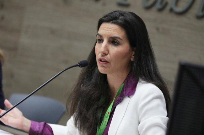 La portavoz de Vox en al Asamblea de Madrid, Rocío Monasterio, participa en un debate con otros representantes del PSOE, PP y Cs.-EUROPA PRESS