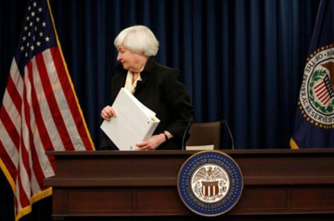 La presidenta de la Reserva Federal, Janet Yellen, en una comparecencia el pasado junio en Washington.-REUTERS / KEVIN LAMARQUE