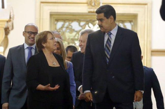 Bachelet se reunió el viernes 21 con Maduro en Caracas.-