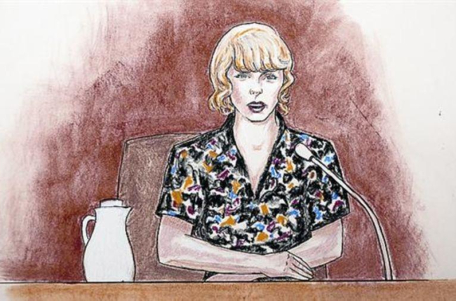 Dibujo de Taylor Swift, en el juicio.-