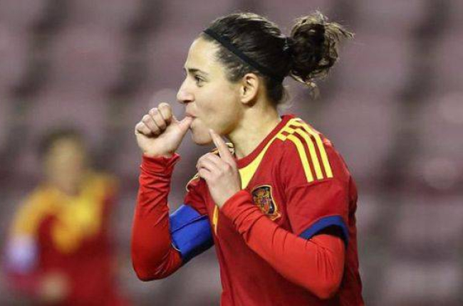 Vero Boquete celebra un gol con la selección española.-Foto: RFEF