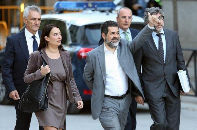 Jordi Sànchez a la llegada de la Audiencia Nacional.-DAVID CASTRO