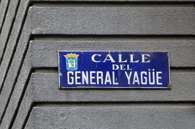 Placa de la calle General Yagüe en Madrid.-JUAN MANUEL PRATS