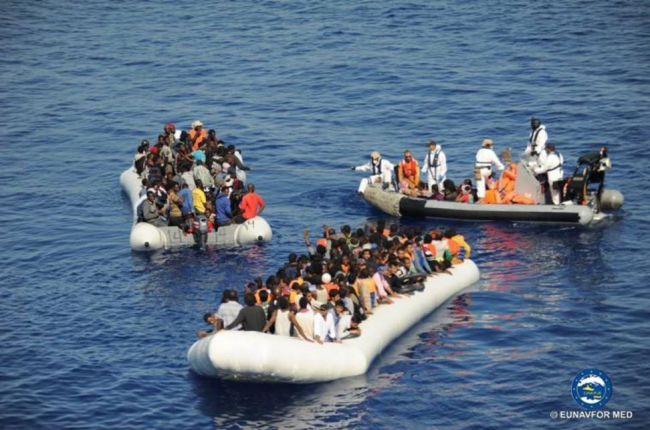 Operación de rescate de inmigrantes de la Eunavfor.-EUNAVFOR