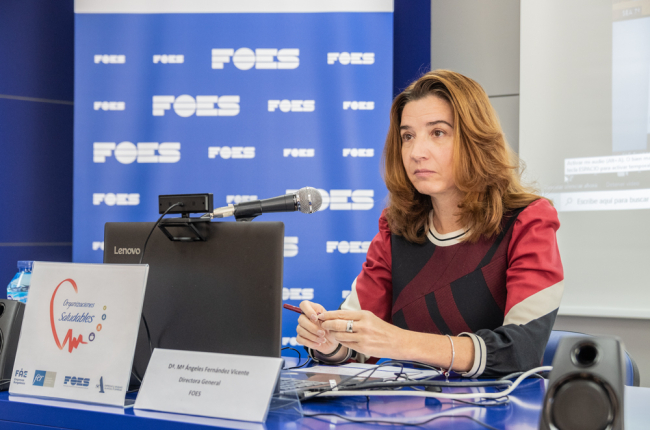La directora general de FOES, Marian Fernández, durante su comparecencia. GONZALO MONTESEGURO