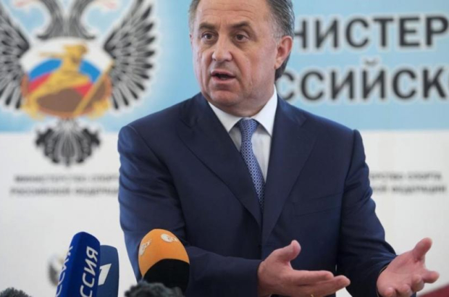 El ministro de Deportes ruso, Vitaly Mutkó, durante la rueda de prensa de este jueves en Moscú.-EFE / ALEXANDER ZEMLIANICHENKO JR