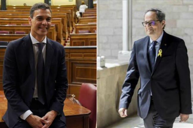 Los presidentes Pedro Sánchez y Quim Torra-