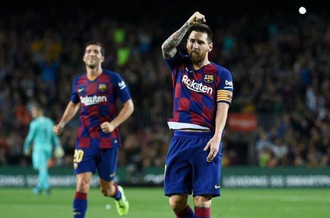 Messi, tras marcar el domingo al Sevilla.-JOSEP LAGO