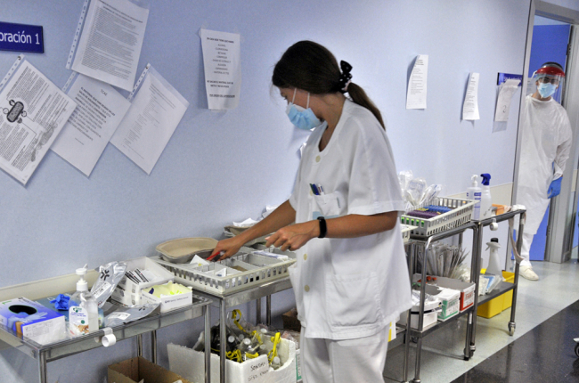 Enfermeras en el Hospital Santa Bárbara. VALENTÍN GUISANDE
