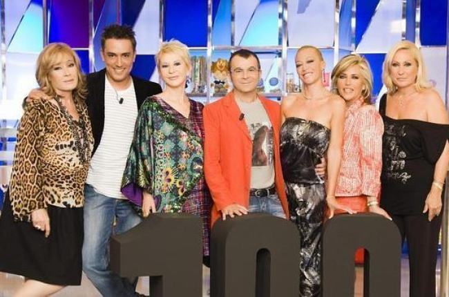 El elenco de Sálvame, uno de los mayores reclamos de audiencia de Telecinco.-