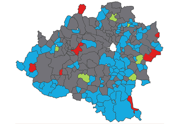 Mapa de los resultados electorales.-HDS