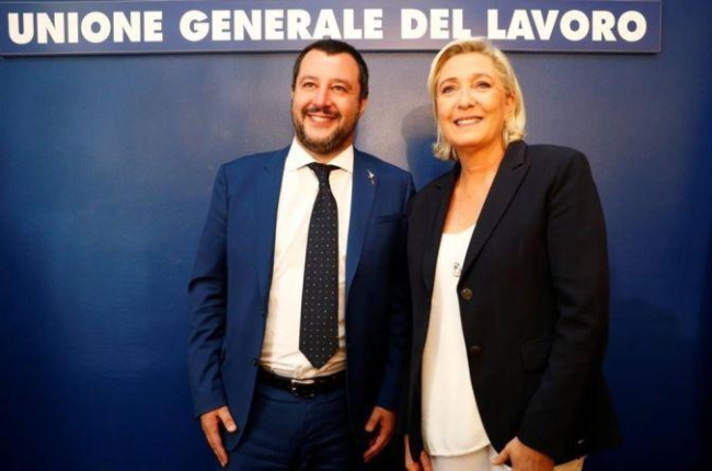 Matteo Salvini y Marine Le Pen en Roma.-REUTERS / MAX ROSSI